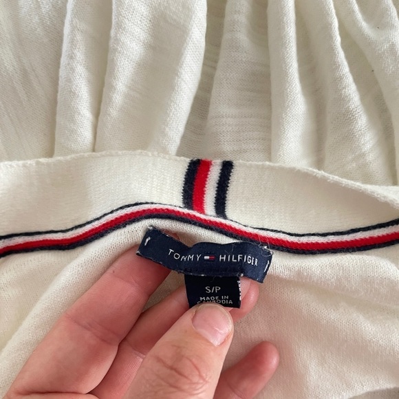 NWOT Tommy Hilfiger White Open‎ Cotton Cardigan Long Lightweight Pocket Tunic - Picture 4 of 6